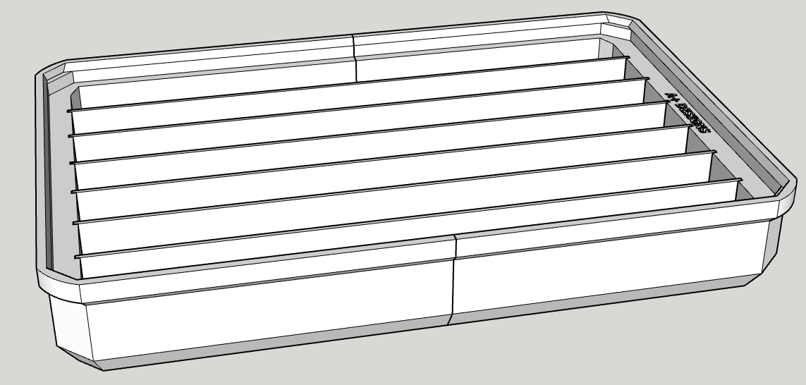 STL printer files for Long bin storage for the compact Packout