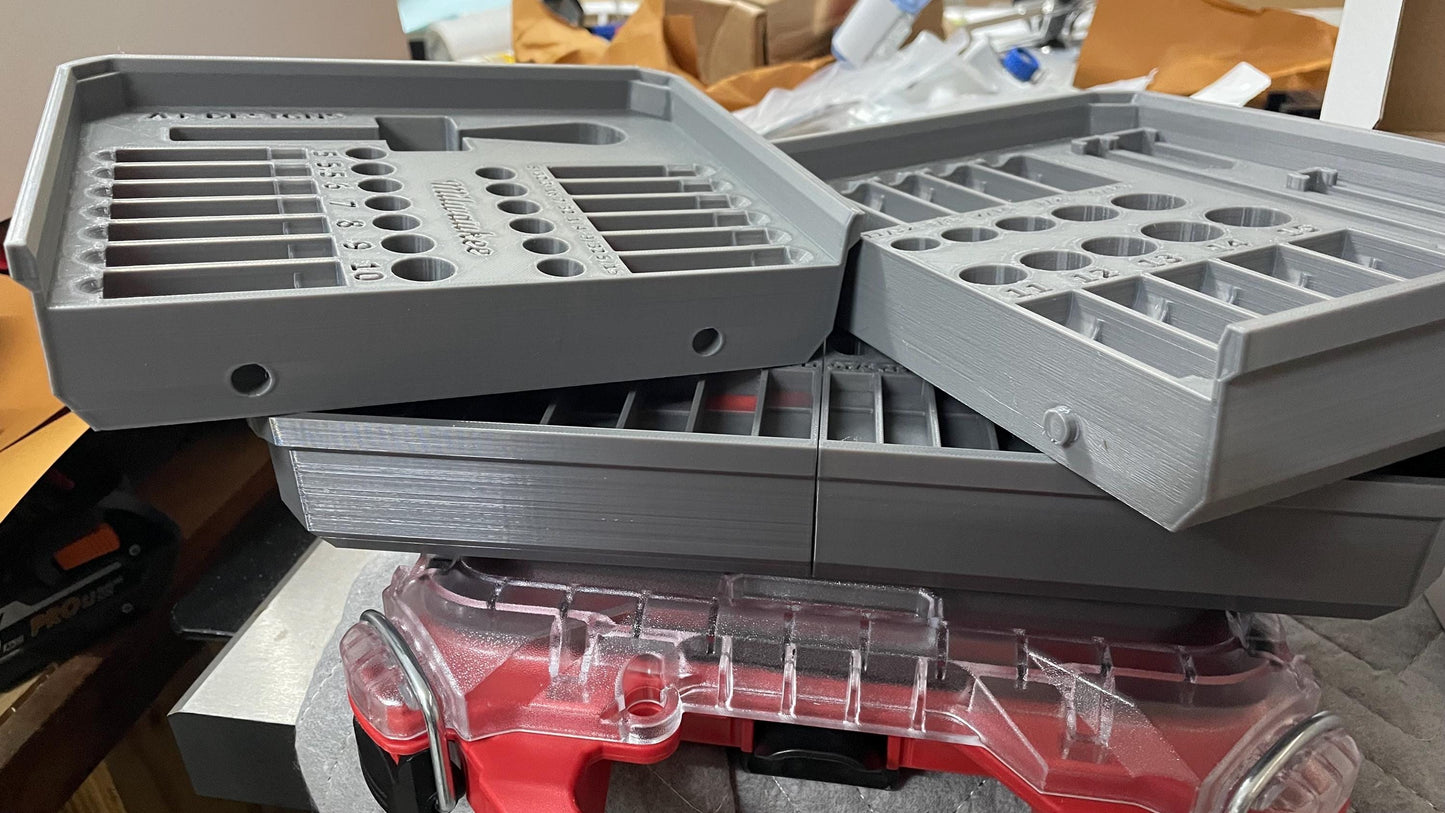 3D printed Milwaukee Compact Packout 1/4 socket set 48-22-9004 holder