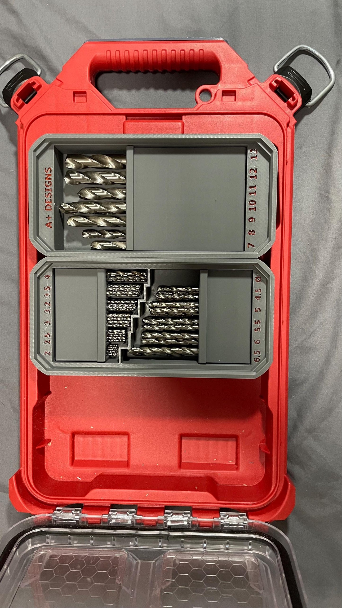 DIGITAL DOWNLOAD STL**** Metric flip up drill bit holders for Milwaukee slim packouts