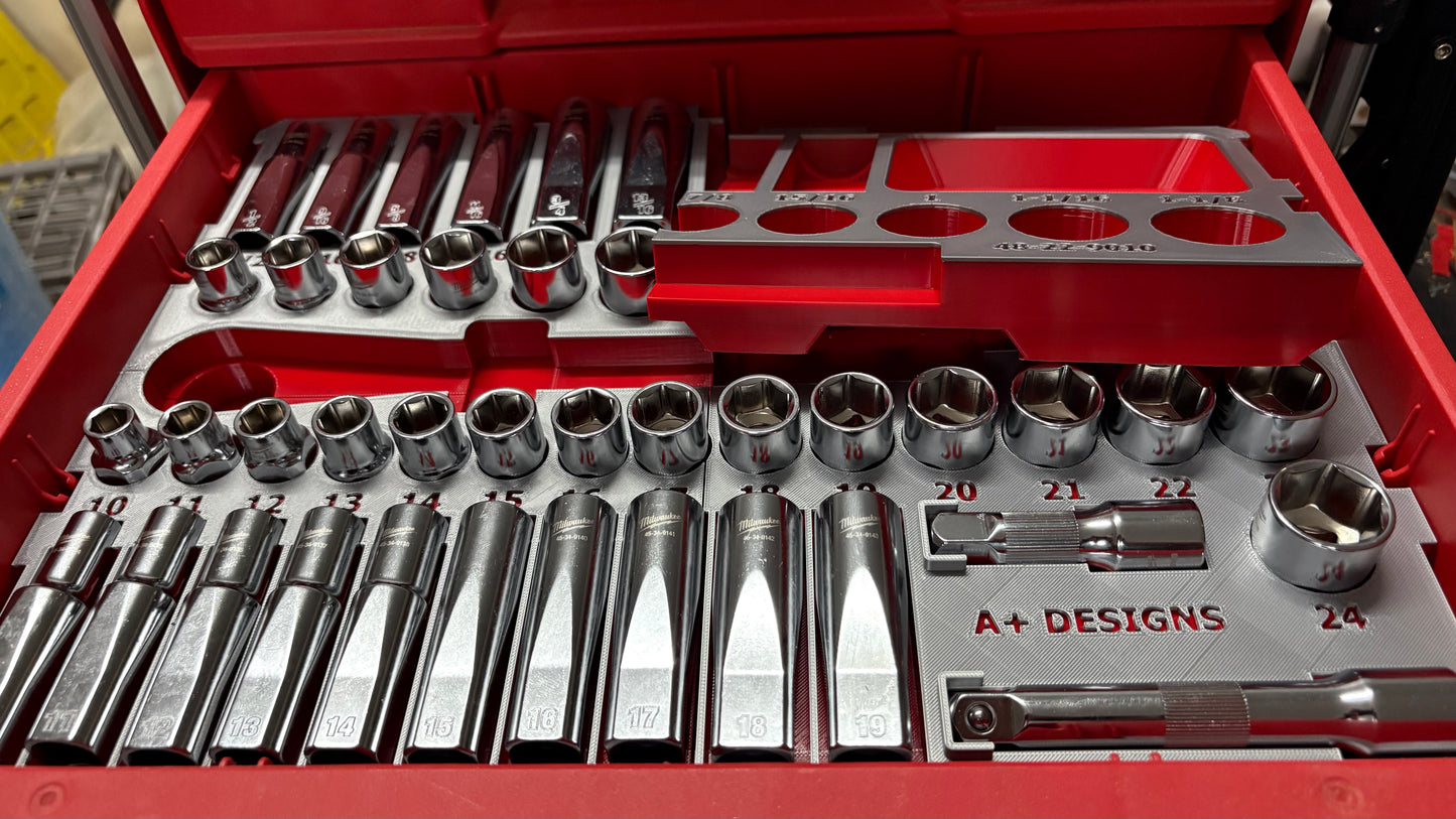 3D Printed drawer insert for the Milwaukee 1/2 Socket set 48-22-9010