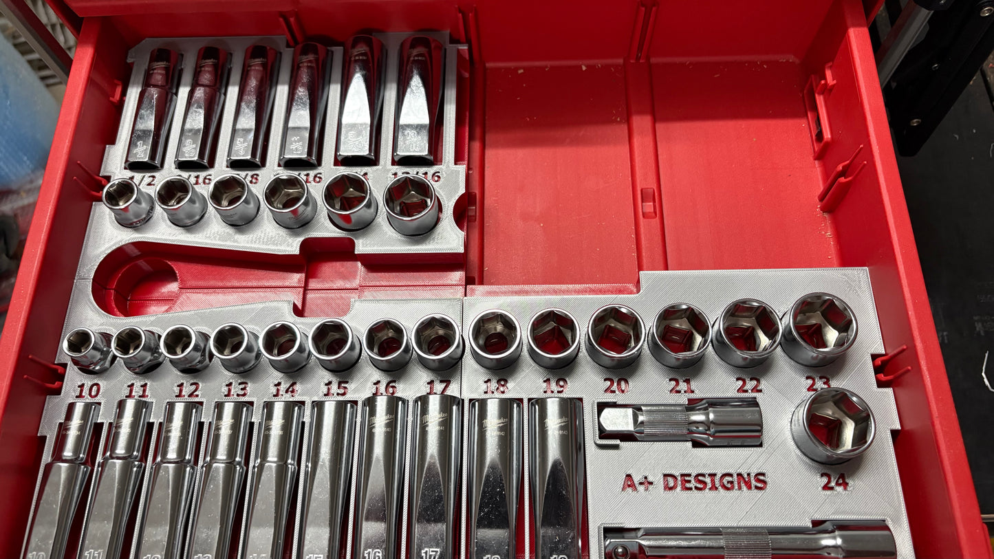 3D Printed drawer insert for the Milwaukee 1/2 Socket set 48-22-9010