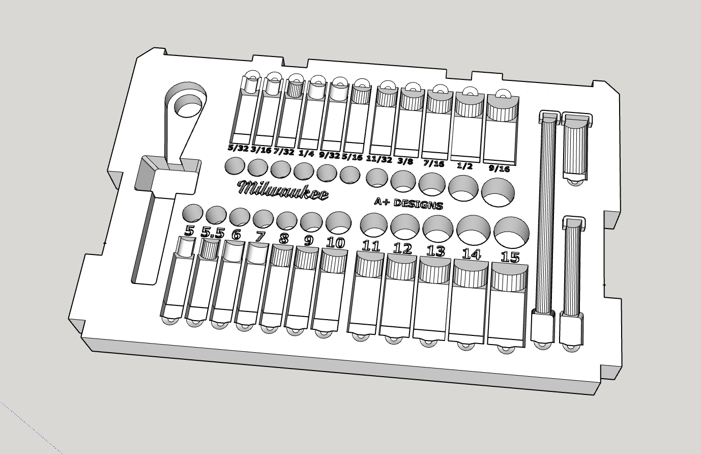 DIGITAL DOWNLOAD STL*** Milwaukee Drawer Packout 1/4 socket set 48-22-9004***