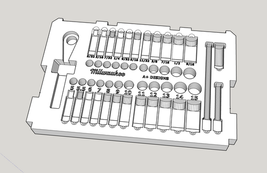 DIGITAL DOWNLOAD STL*** Milwaukee Drawer Packout 1/4 socket set 48-22-9004***