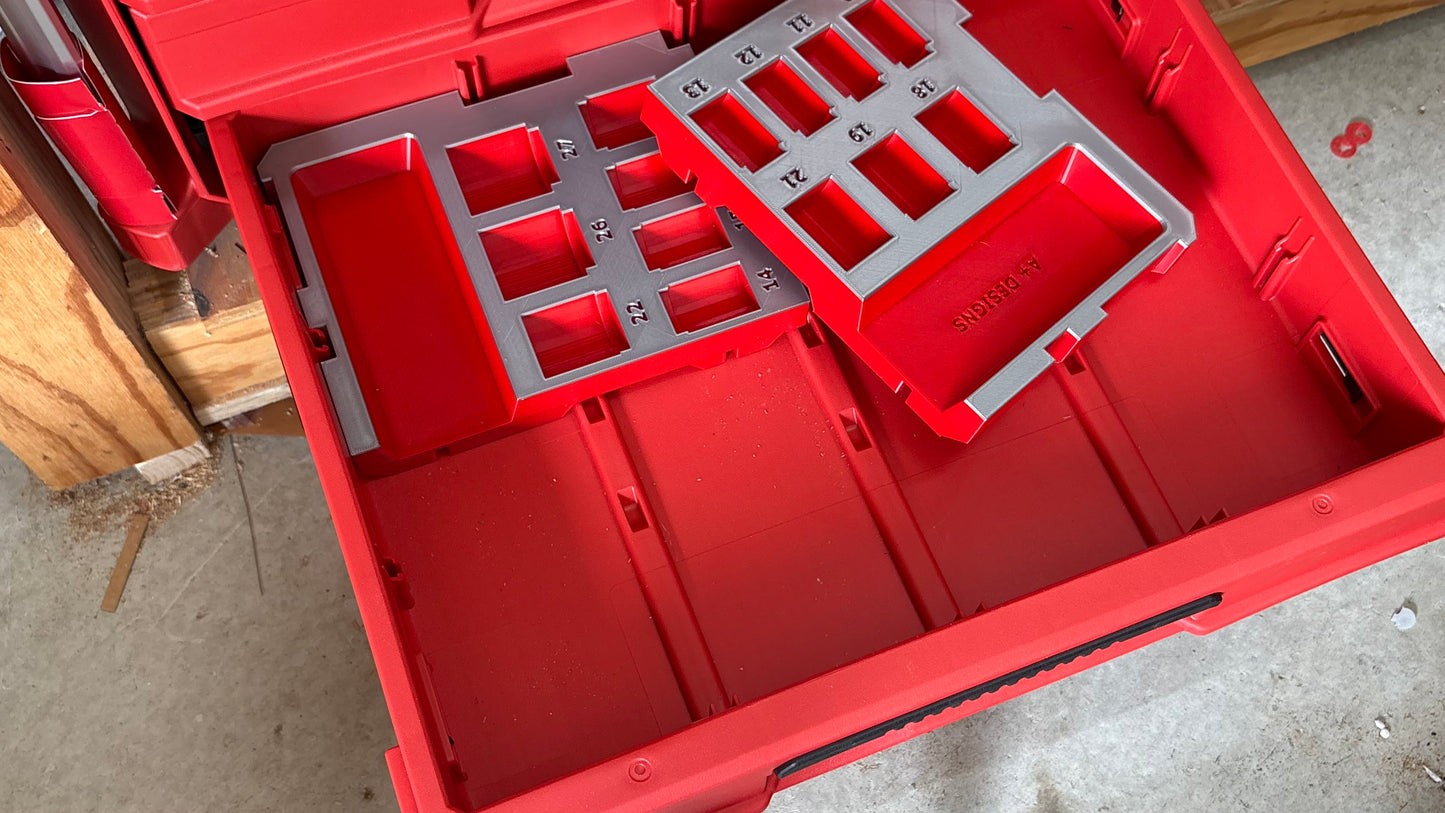 3D printed Drawer insert for the Milwaukee metric SHOCKWAVE impact socket set 49-66-7013