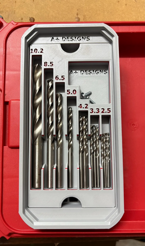 Milwaukee Packout slim bin divider Metric Tap and drill set