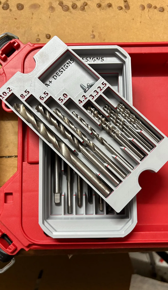 Milwaukee Packout slim bin divider Metric Tap and drill set