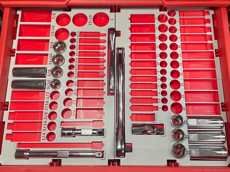 3D Printed drawer insert for 106pc Milwaukee Socket set 48-22-9486