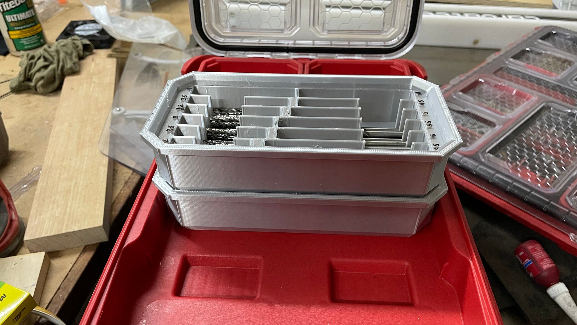 STL*** Milwaukee Packout Slim Bin Step bit holder STL ONLY