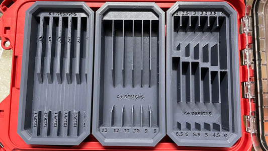 STL*** Milwaukee Packout Slim Bin Drill Bit organisers 3 Pack, Drill Bits and Spade Bits **STL FILE only
