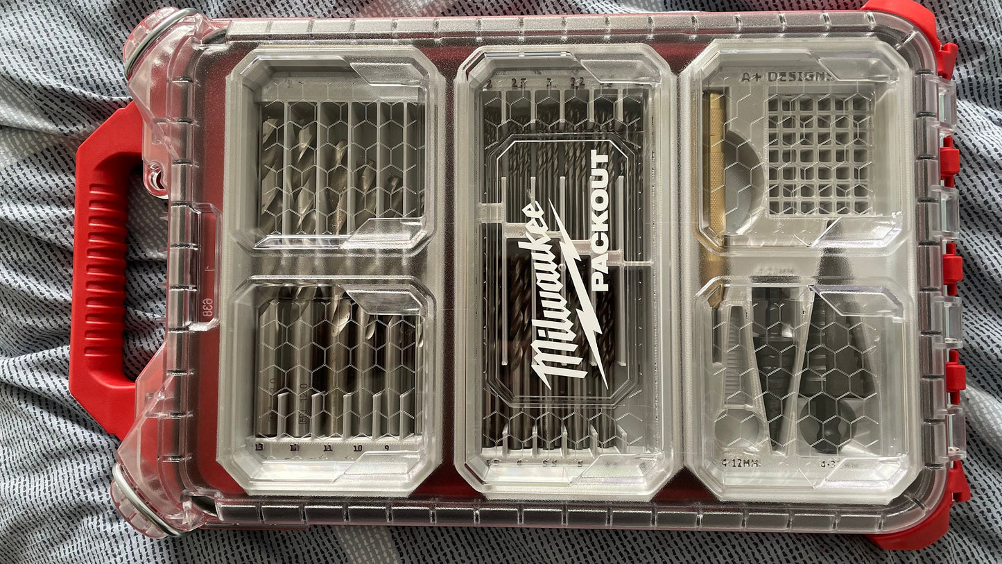 STL*** Milwaukee Packout Slim Bin Drill Bit organisers 3 Pack **STL ONLY