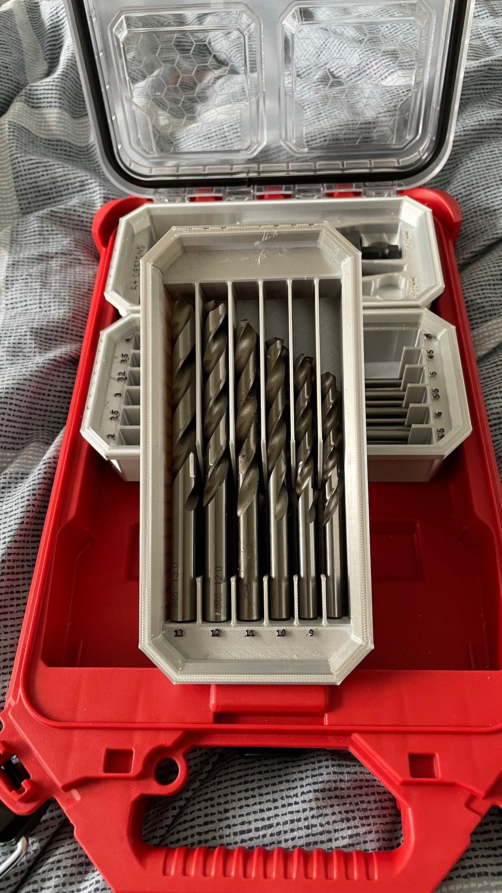 STL*** Milwaukee Packout Slim Bin Drill Bit organisers 3 Pack **STL ONLY