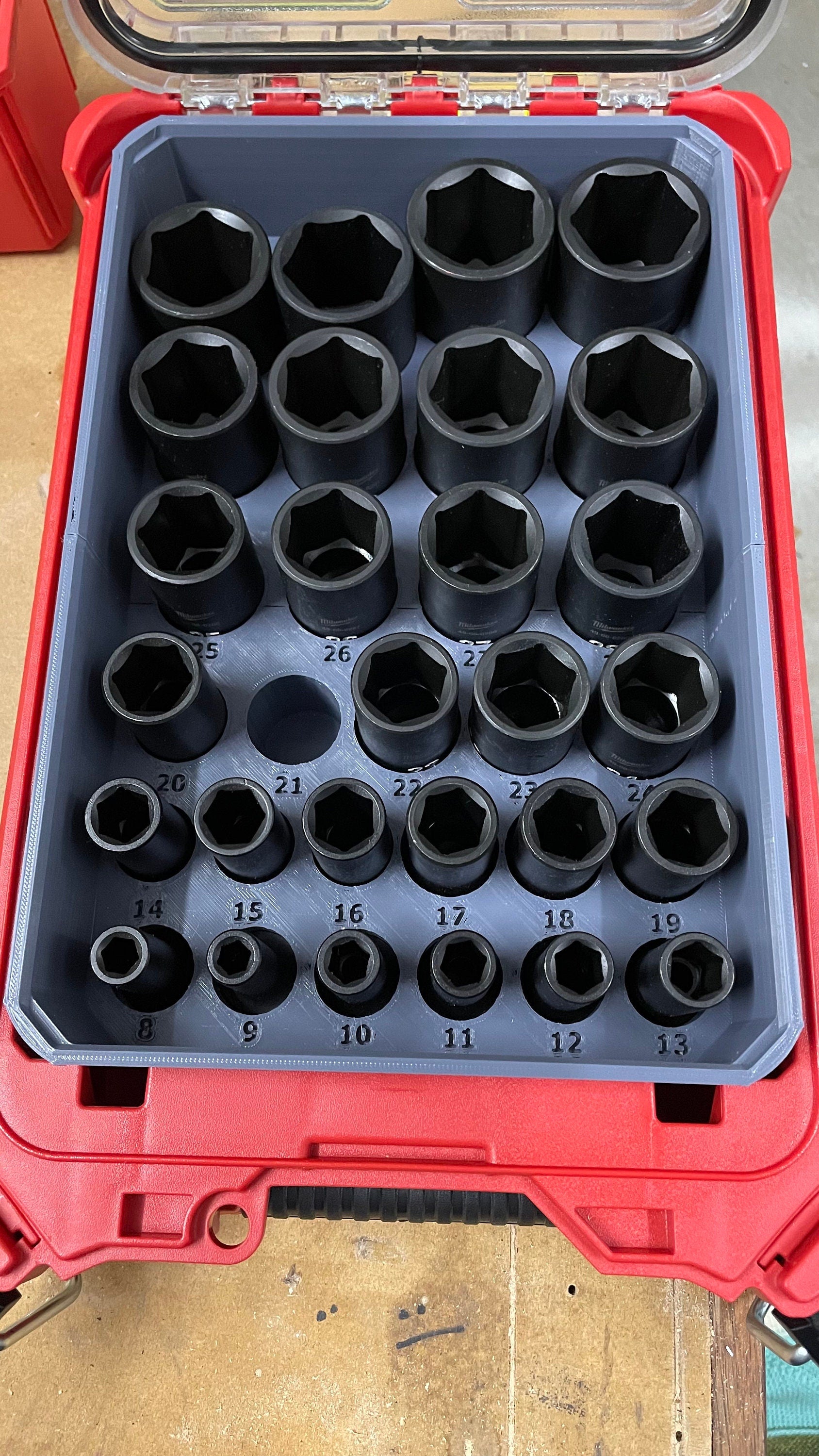 Milwaukee Packout Deep Impact Socket storage bin 49-66-7015