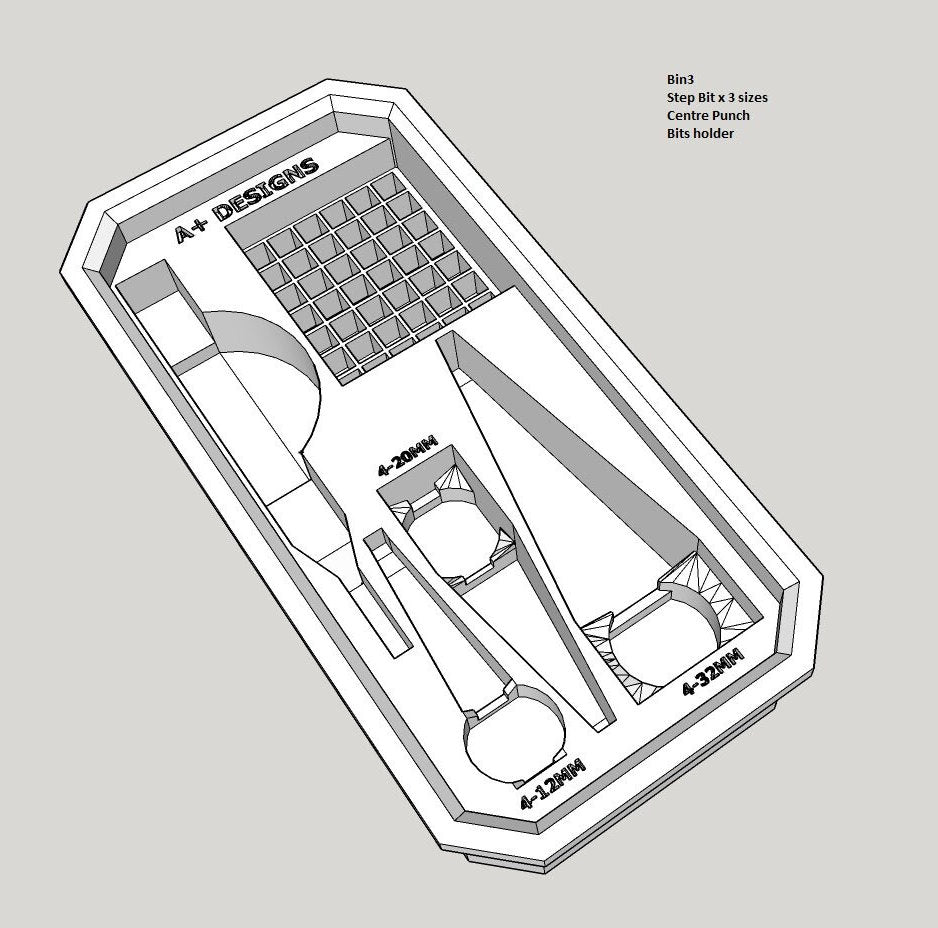 STL*** Milwaukee Packout Slim Bin Step bit holder STL ONLY
