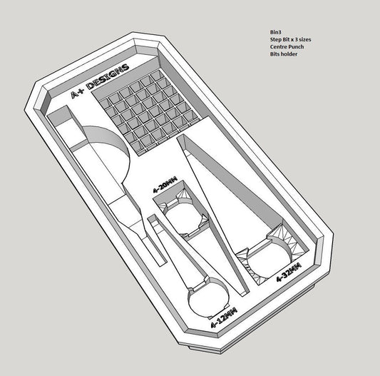 STL*** Milwaukee Packout Slim Bin Step bit holder STL ONLY