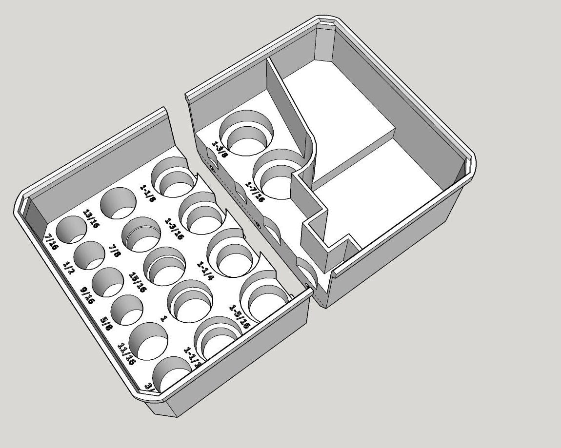 STL*** Milwaukee Packout Full size bin for impact socket set 49-66-7093 & M12 Impact Wrench DOWNLOAD ONLY***