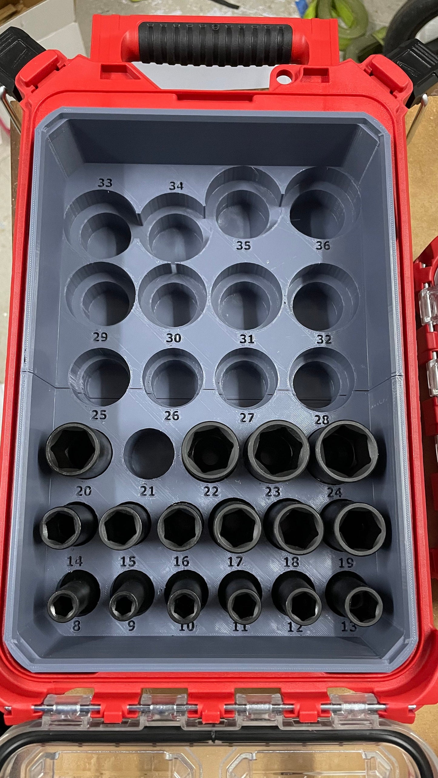 STL*** Milwaukee Packout Full size Deep Impact Socket storage bin 49-66-7015 **DOWNLOAD ONLY***