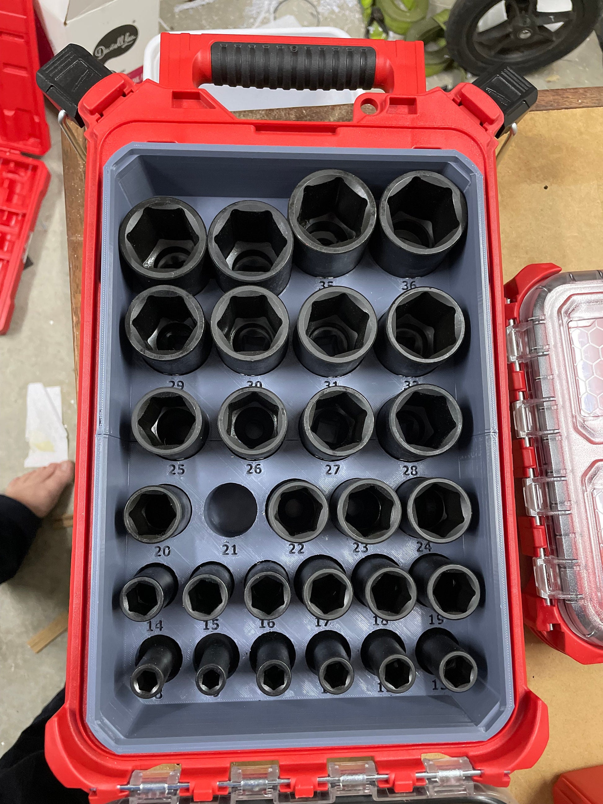 STL*** Milwaukee Packout Full size Deep Impact Socket storage bin 49-66-7015 **DOWNLOAD ONLY***