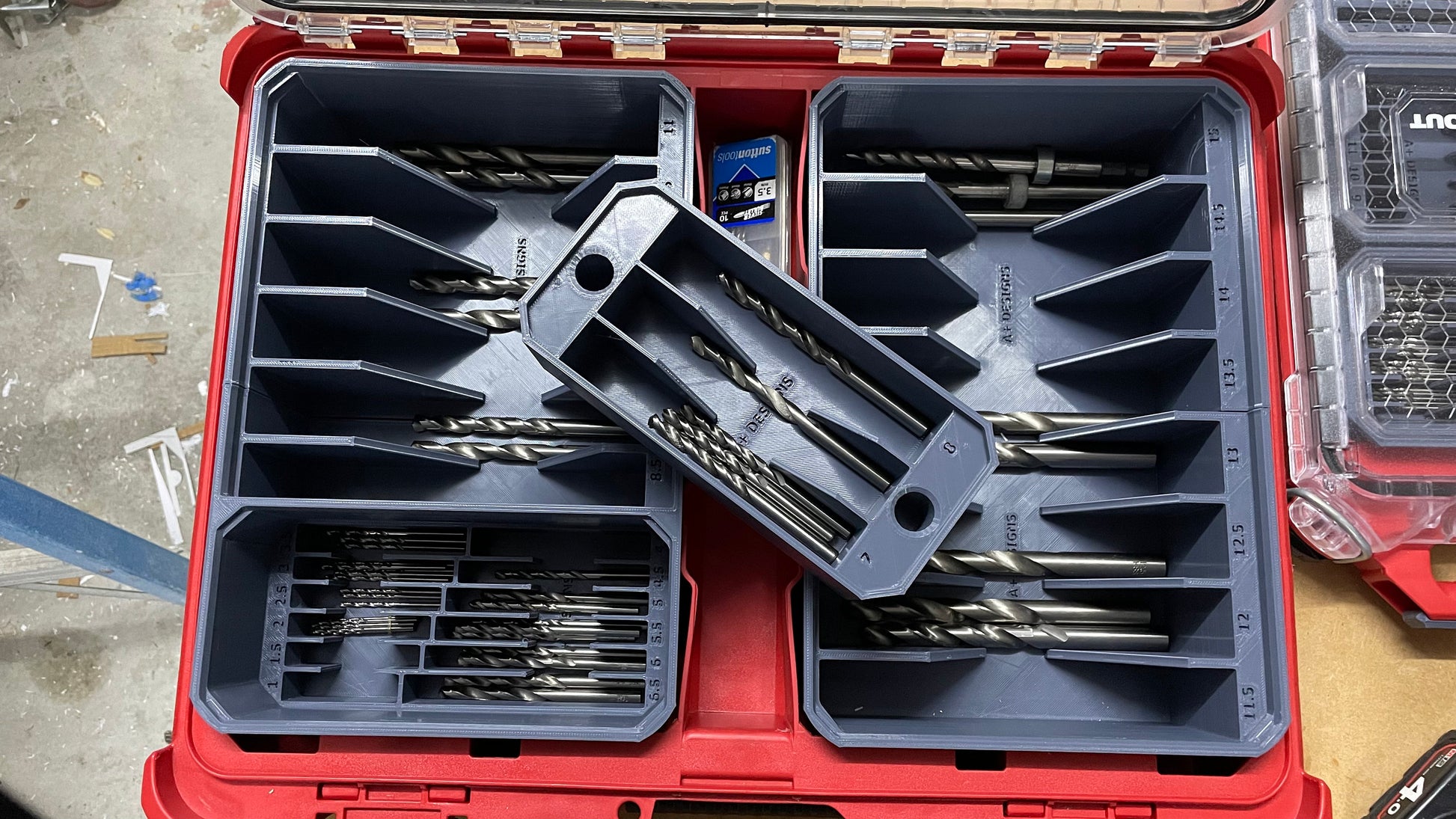 Milwaukee Packout Deep organiser Drill Bit holder for 48228435 or 48228430