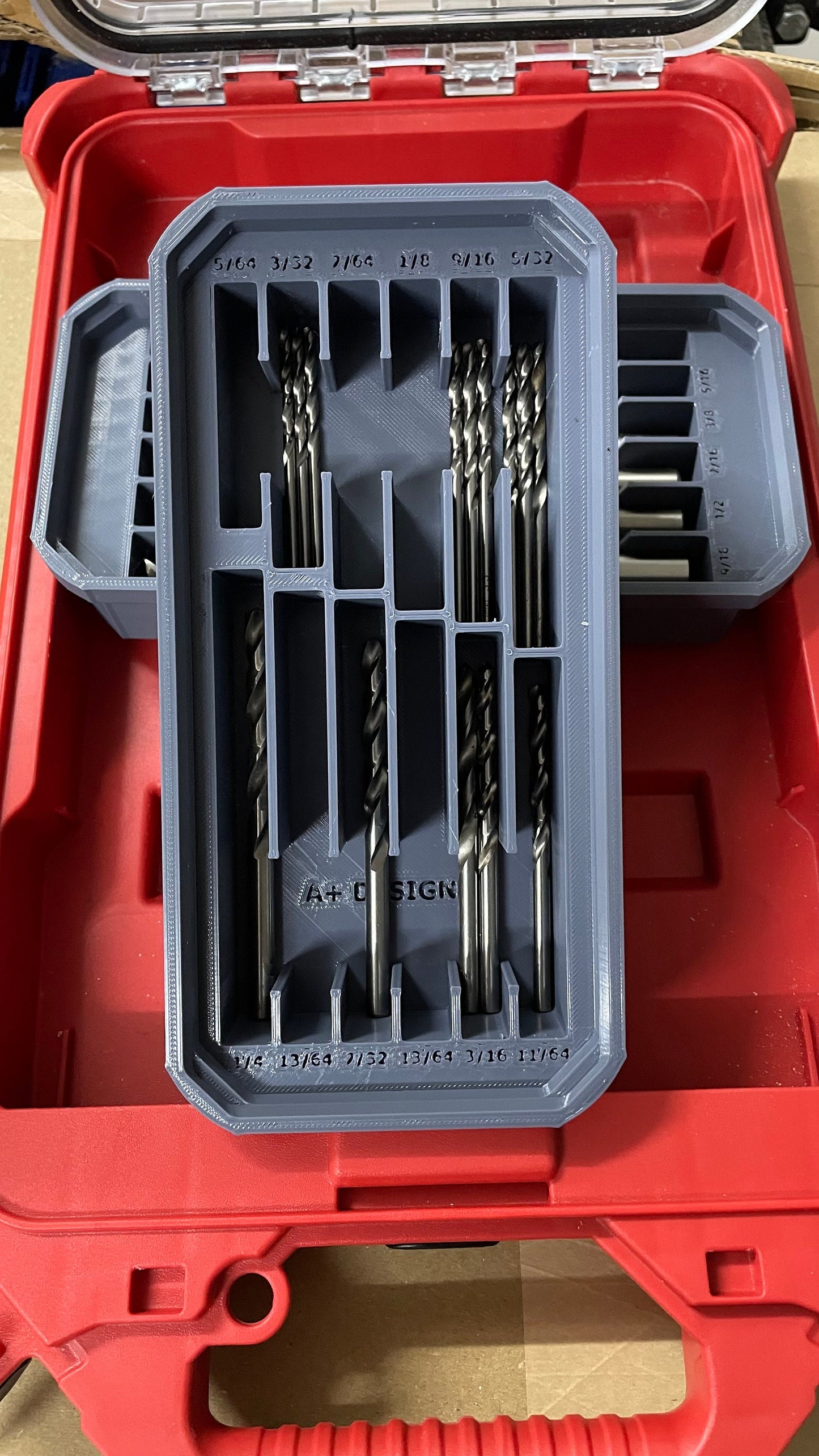 2 Milwaukee Packout slim bin dividers for Drill Bits in either Metric or Imperial