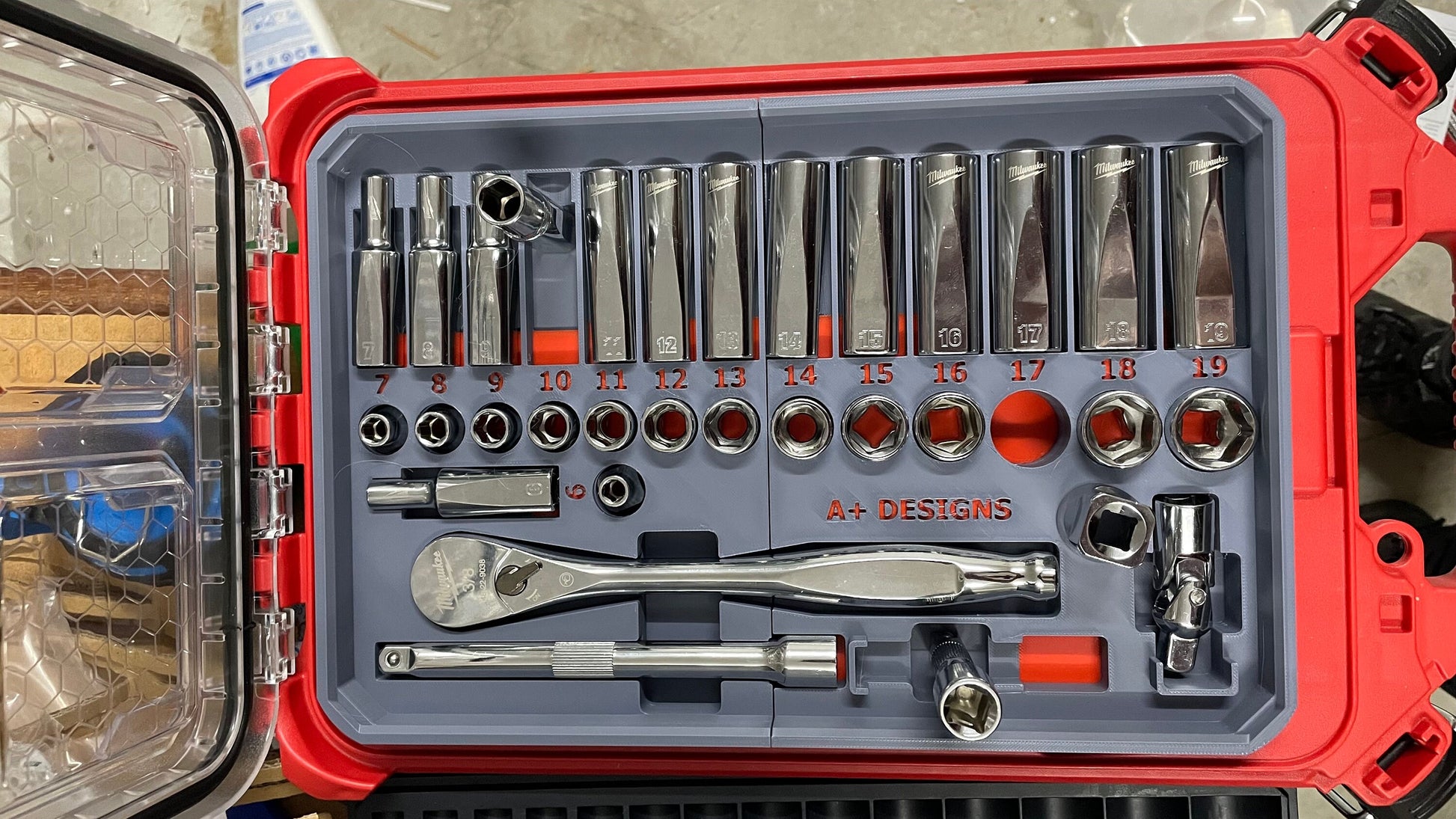 STL*** Packout insert for 3/8 Metric socket set for 48-22-9508 Milwaukee Packout*** STL ONLY