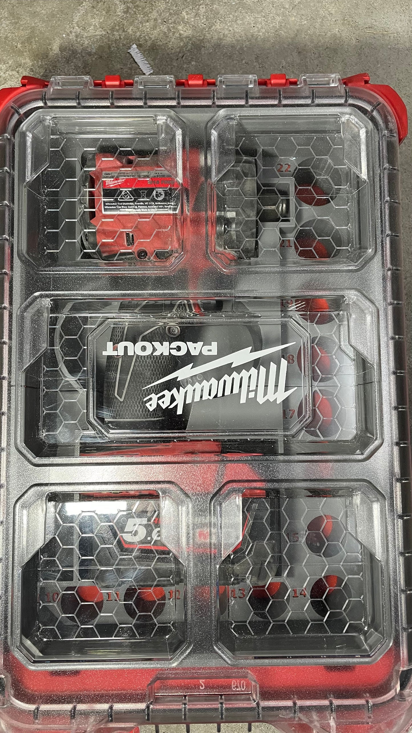 Milwaukee Packout Full size Bin for Stubby Impact FIW2F12 / FIW2P12 (2855-20 / 2885P-20) And / Or Metric Deep Impact socket set 49667054