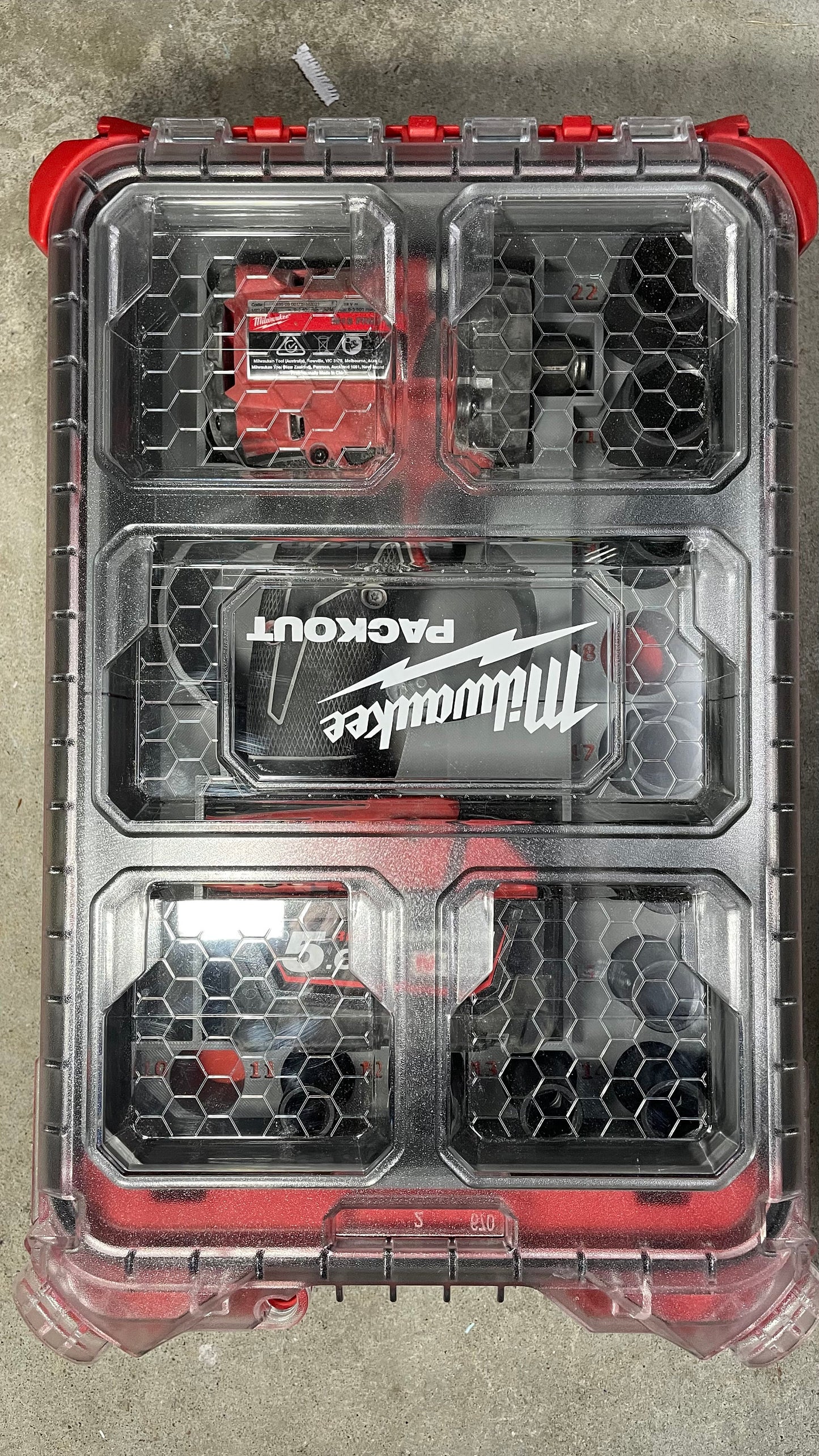 Milwaukee Packout Full size Bin for Stubby Impact FIW2F12 / FIW2P12 (2855-20 / 2885P-20) And / Or Metric Deep Impact socket set 49667054