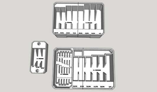 STL***Milwaukee Packout Deep organiser Imperial / Fraction Drill Bit holder for 48228435 or 48228430**DIGITAL DOWNLOAD