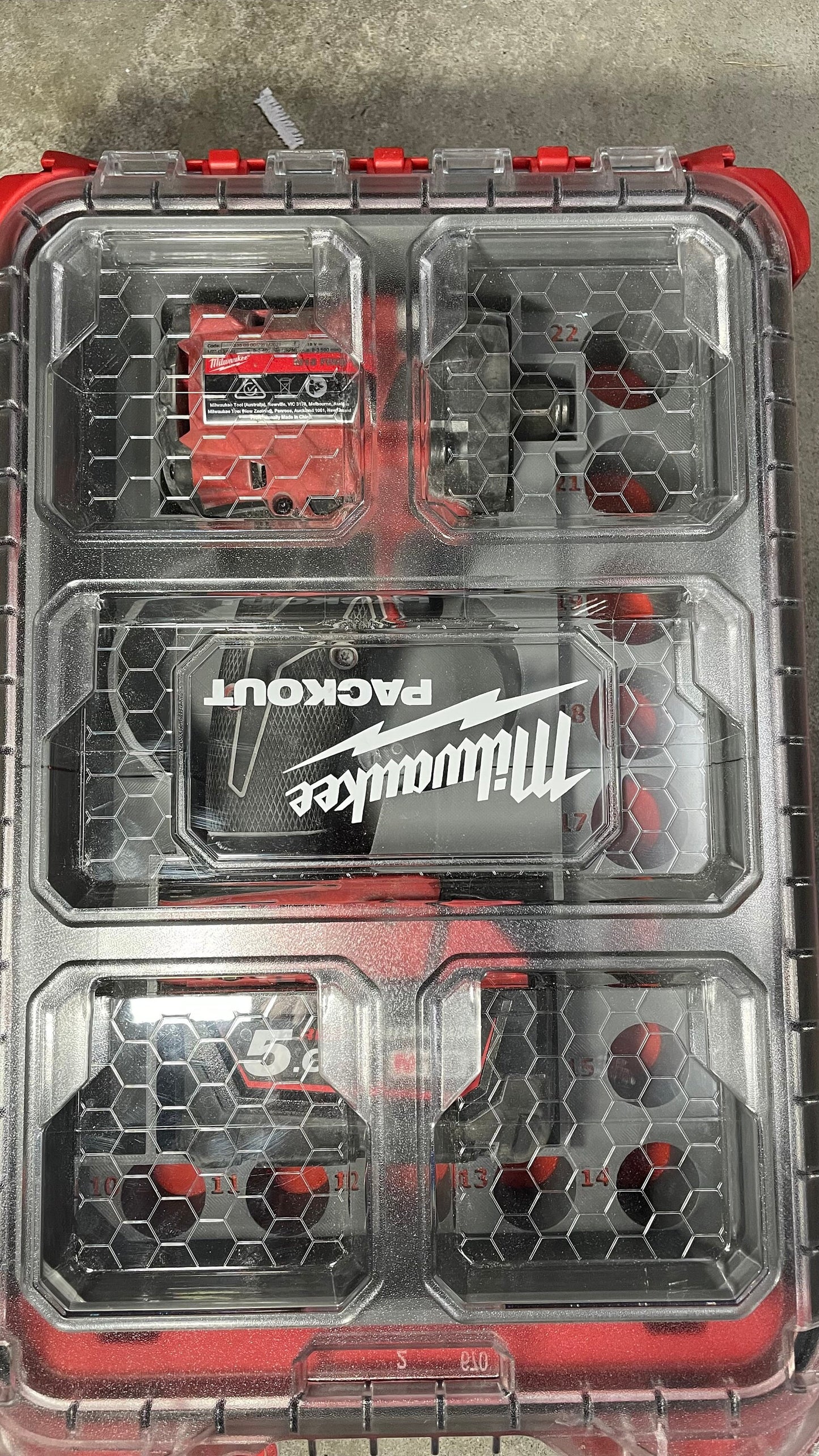 STL ONLY*** Milwaukee Packout Bin for Stubby Impact FIW2F12 / FIW2P12 (2855-20 / 2885P-20) with Metric Deep Impact socket set 49667054 ***