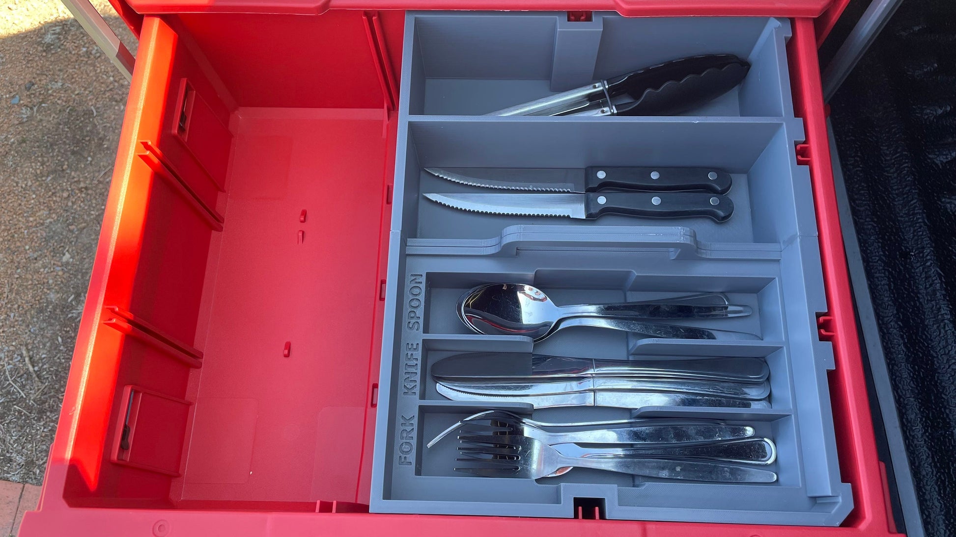 Milwaukee 2 Drawer Over-landing / Camping cutlery and storage solution 48-22-8442