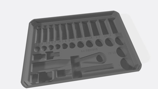 STL*** Packout insert for 3/8 SAE socket set for 48-22-9408 Milwaukee Packout*** STL Only