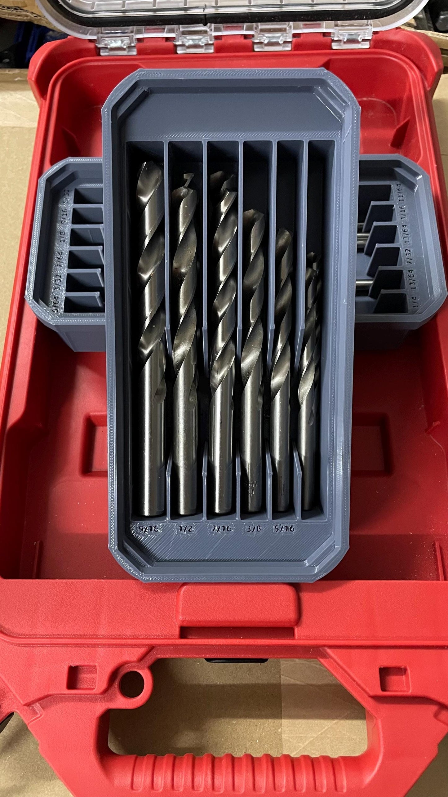 2 Milwaukee Packout slim bin dividers for Drill Bits in either Metric or Imperial