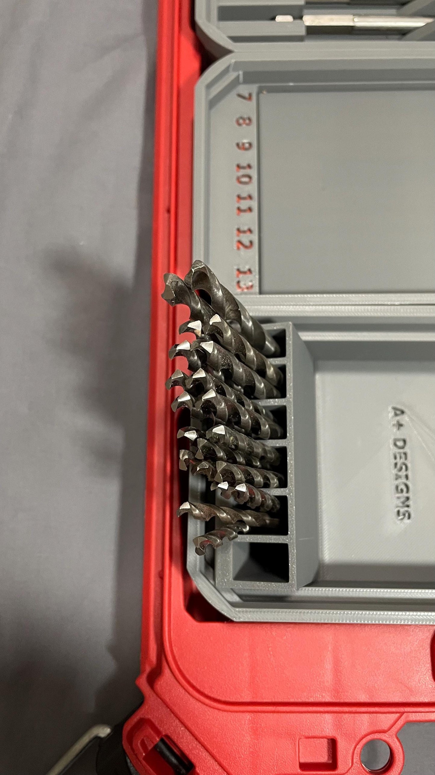 DIGITAL DOWNLOAD STL**** Metric flip up drill bit holders for Milwaukee slim packouts