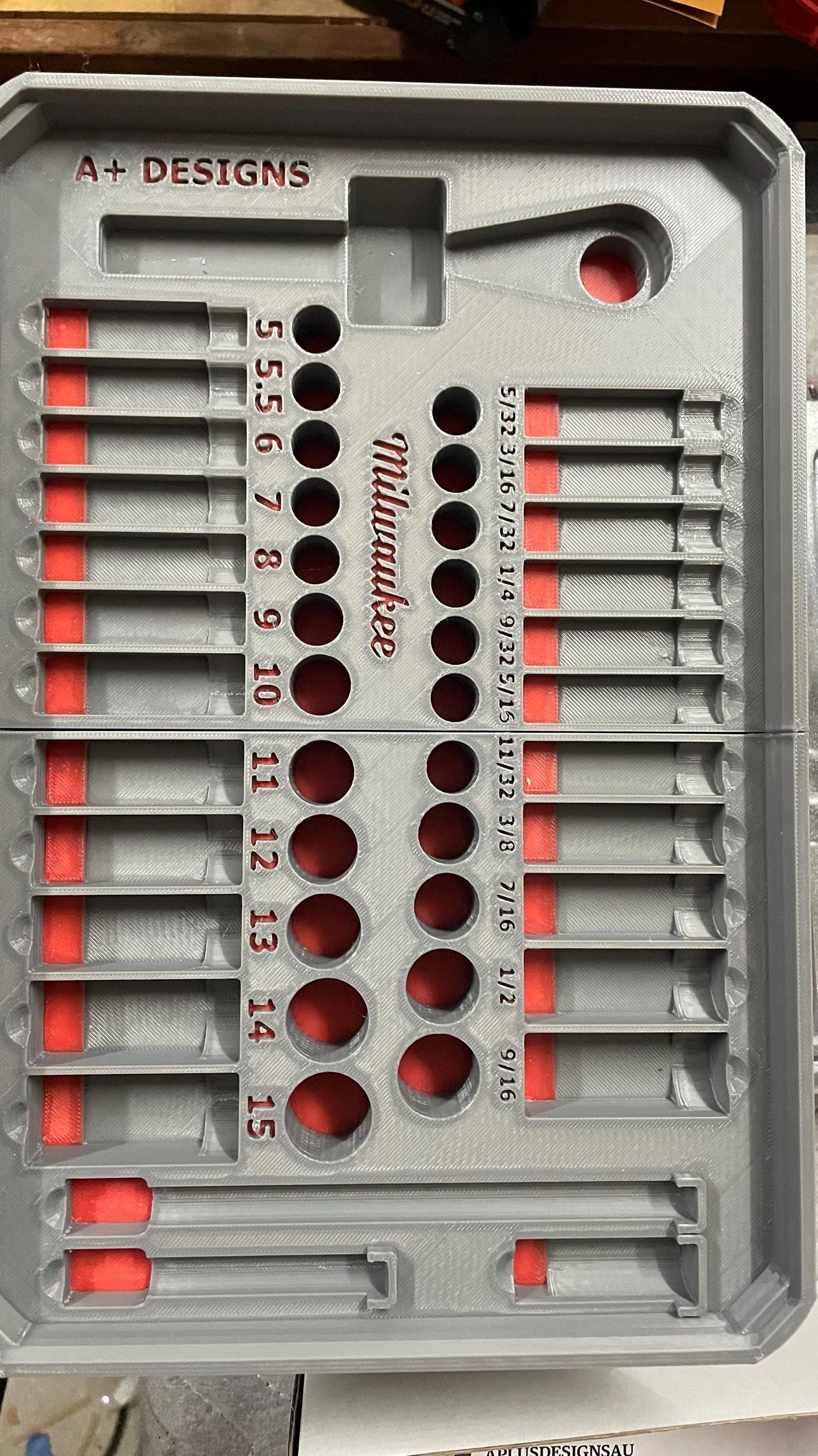 3D printed Milwaukee Compact Packout 1/4 socket set 48-22-9004 holder