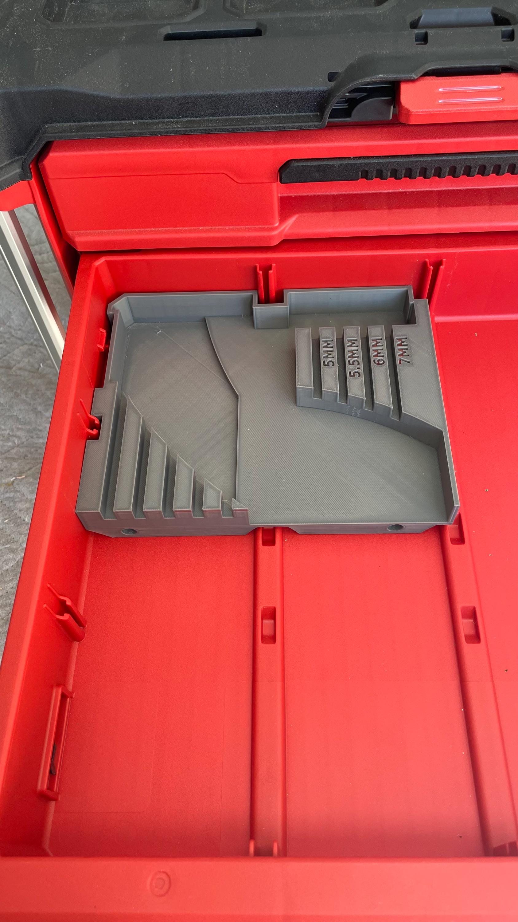 3D printed spanner divider for the Milwaukee Packout 4 Drawer system Metric or SAE