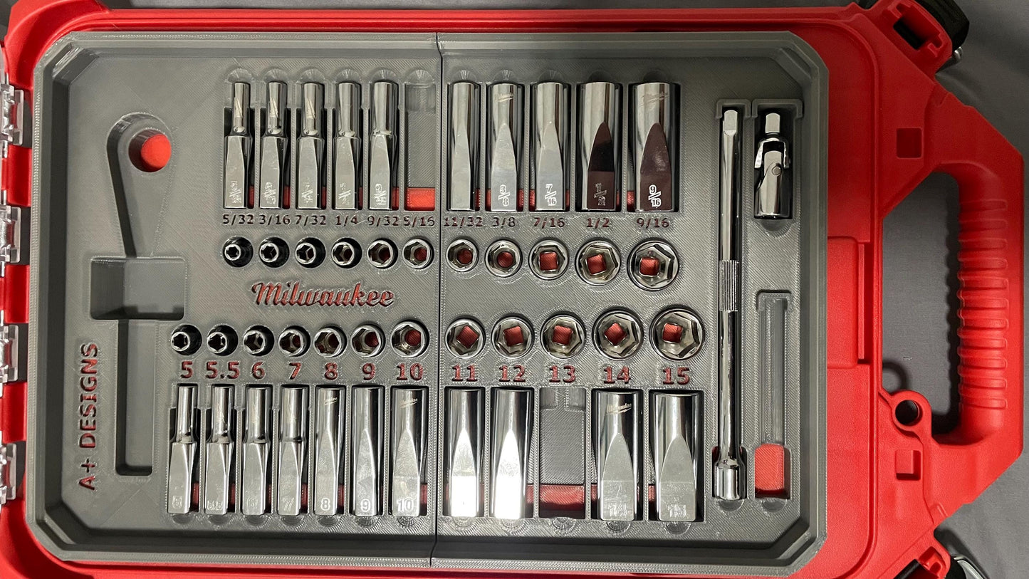 DIGITAL DOWNLOAD STL*** Milwaukee Compact Packout 1/4 socket set 48-22-9004***