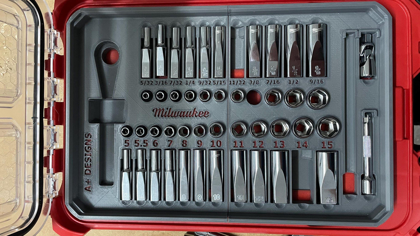 DIGITAL DOWNLOAD STL*** Milwaukee Compact Packout 1/4 socket set 48-22-9004***