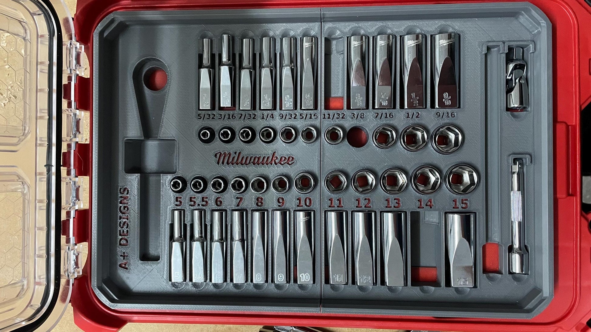 DIGITAL DOWNLOAD STL*** Milwaukee Compact Packout 1/4 socket set 48-22-9004***