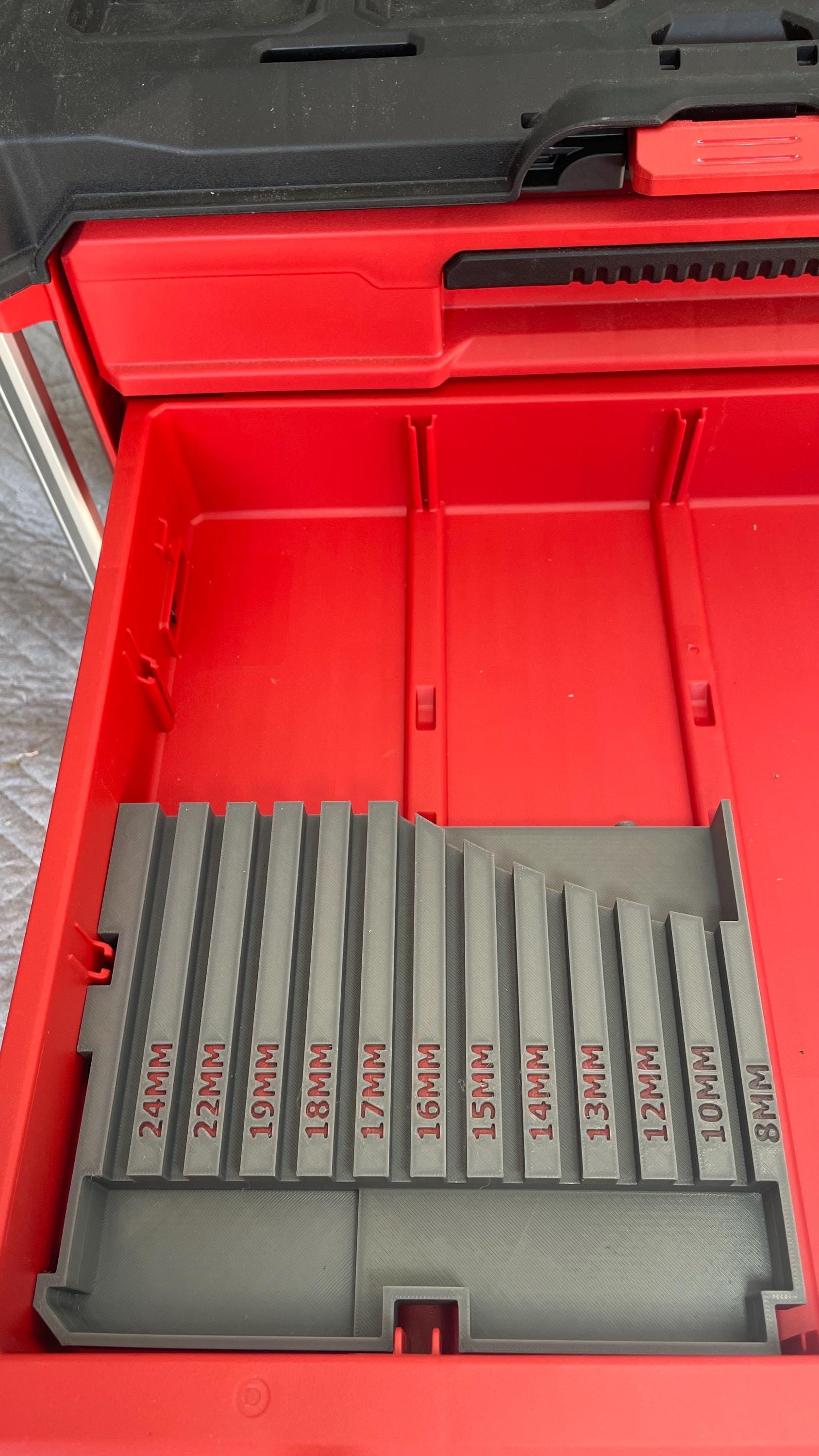 3D printed spanner divider for the Milwaukee Packout 4 Drawer system Metric or SAE