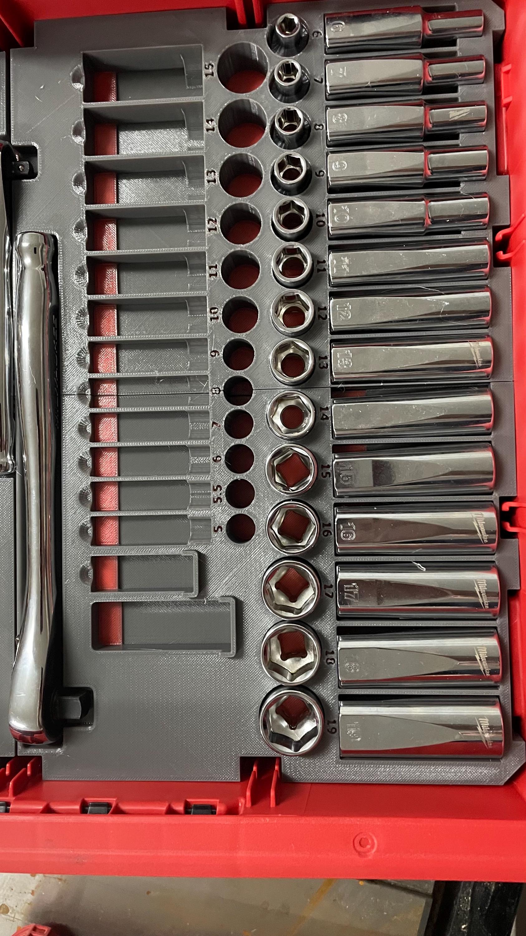 3D Printed drawer insert for 106pc Milwaukee Socket set 48-22-9486
