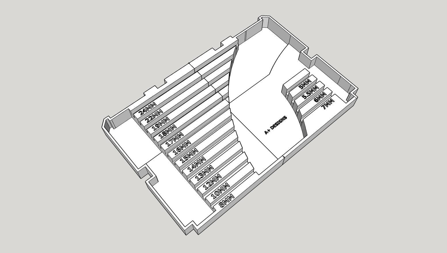 STL*** Metric Spanner divider for the 4 Drawer Milwaukee Packout***DIGITAL download ONLY