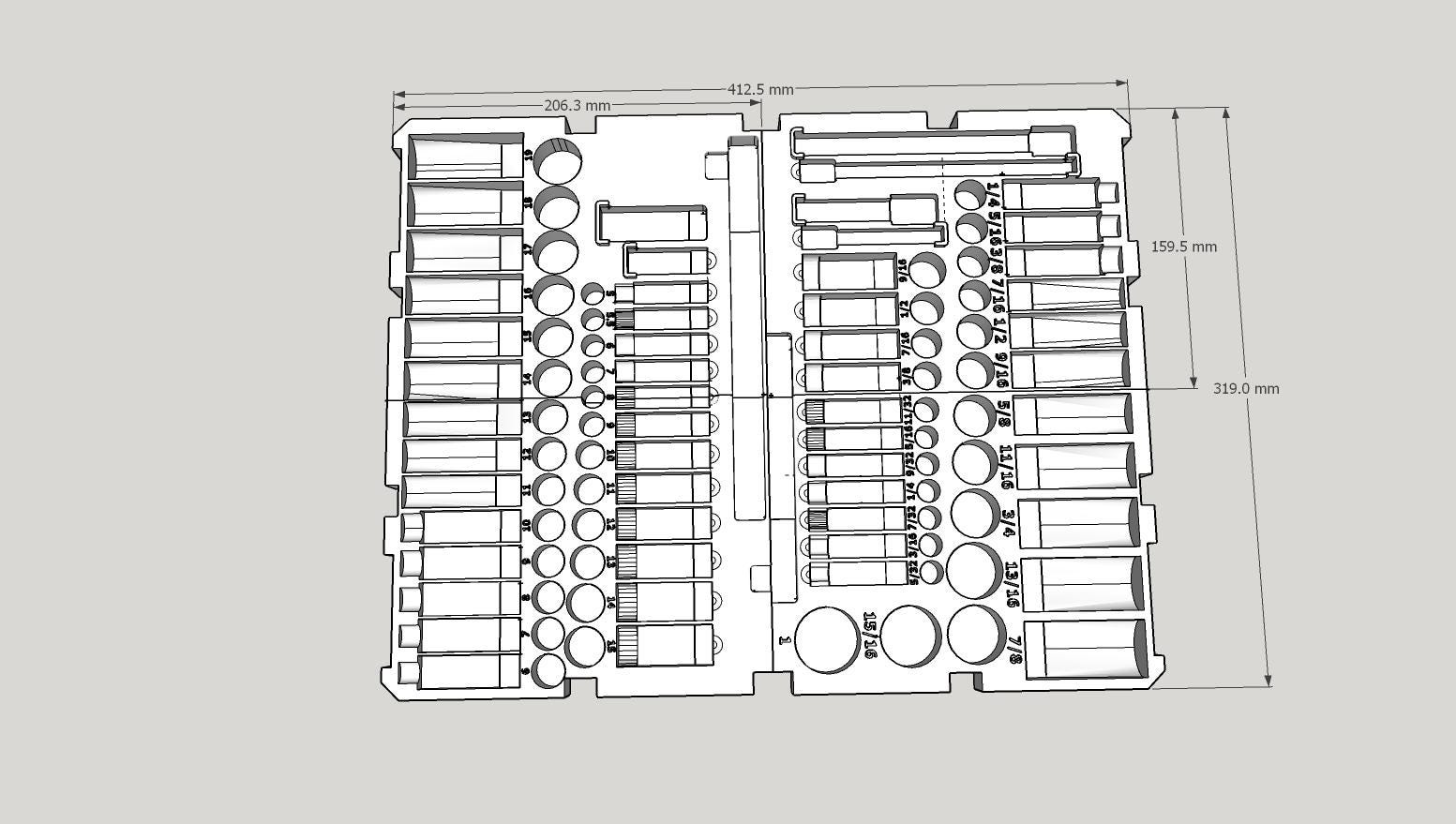 STL*** 3d Print File for 48-22-9486 socket set slim drawer Milwaukee Packout storage***