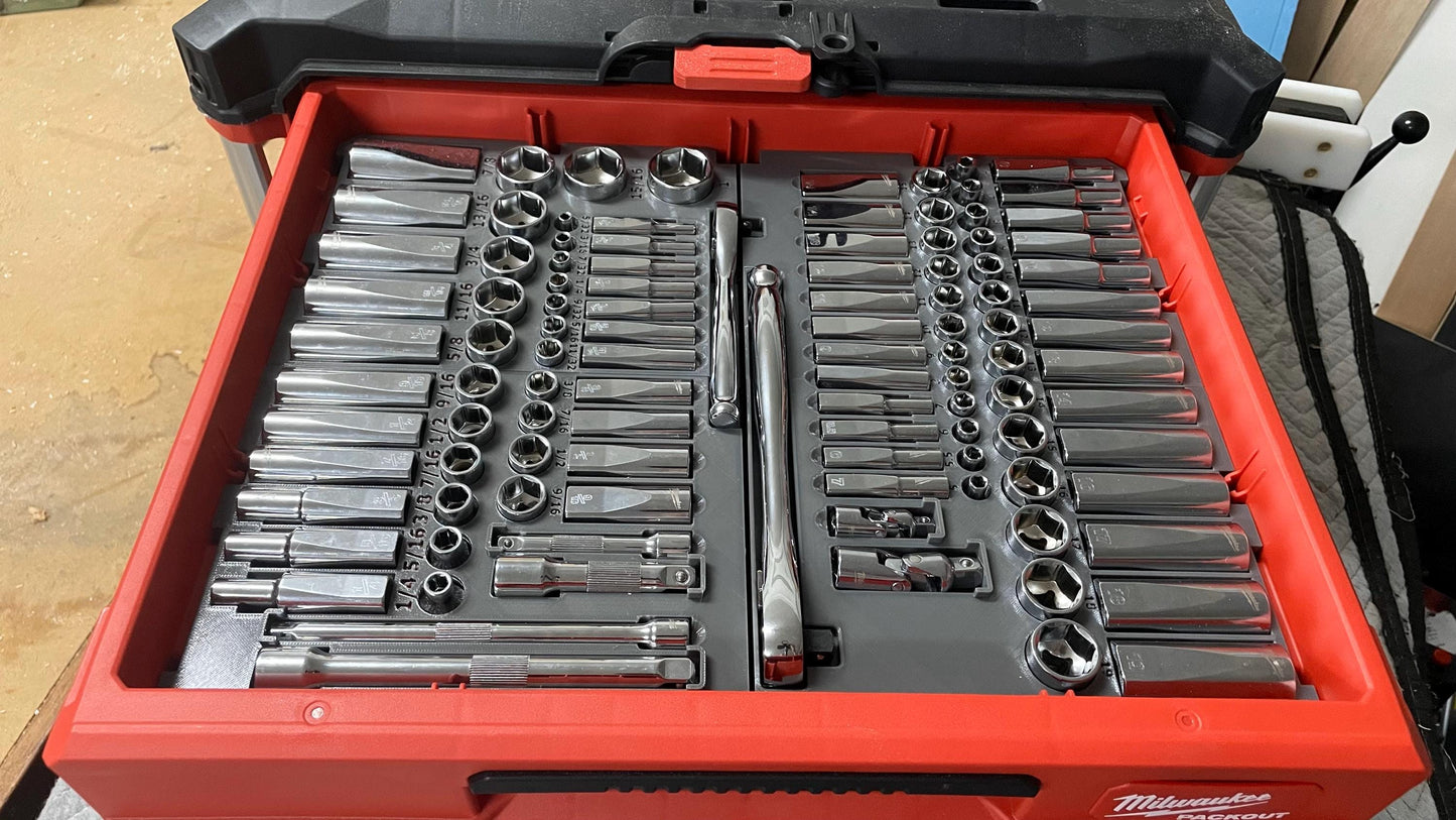 STL*** 3d Print File for 48-22-9486 socket set slim drawer Milwaukee Packout storage***