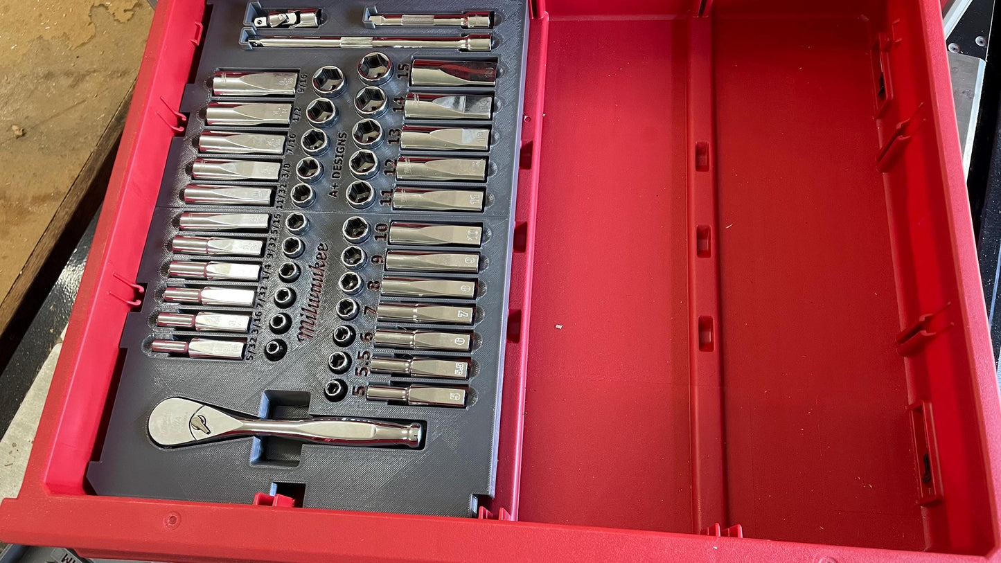 3D printed Milwaukee Drawer 1/4 socket set 48-22-9004 holder