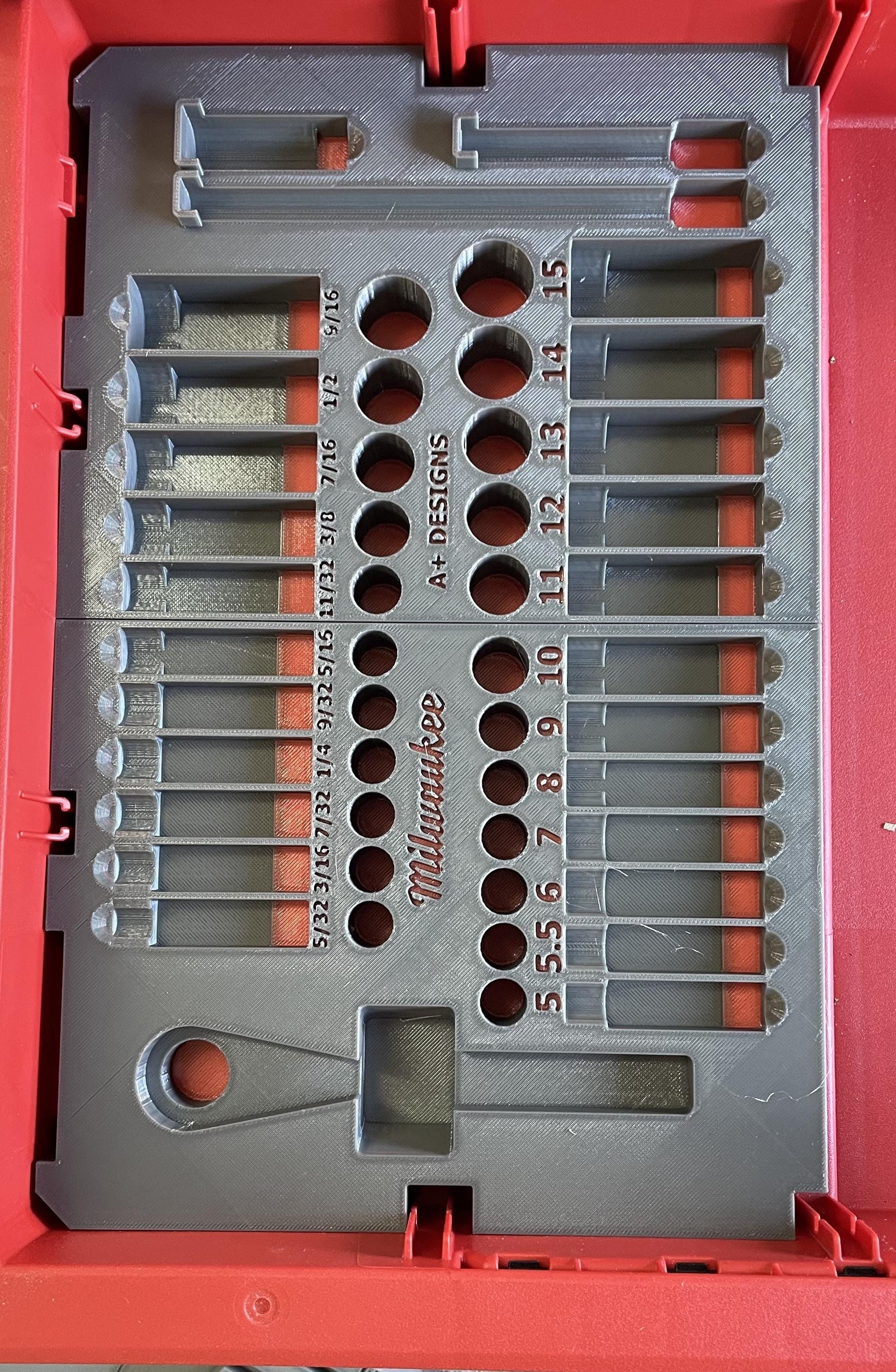 3D printed Milwaukee Drawer 1/4 socket set 48-22-9004 holder