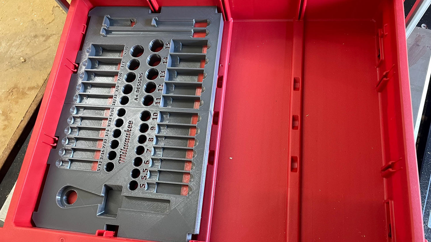 3D printed Milwaukee Drawer 1/4 socket set 48-22-9004 holder