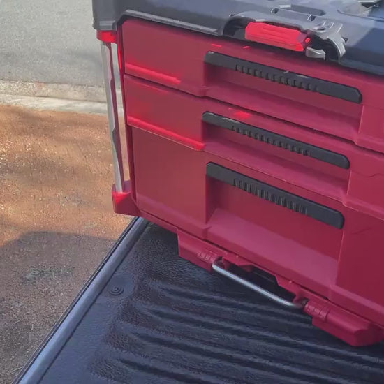 3D printed Milwaukee 3/8 ratcheting socket set holder for the 4 drawer Packout tool box (48-22-9408 & 48-22-9508)