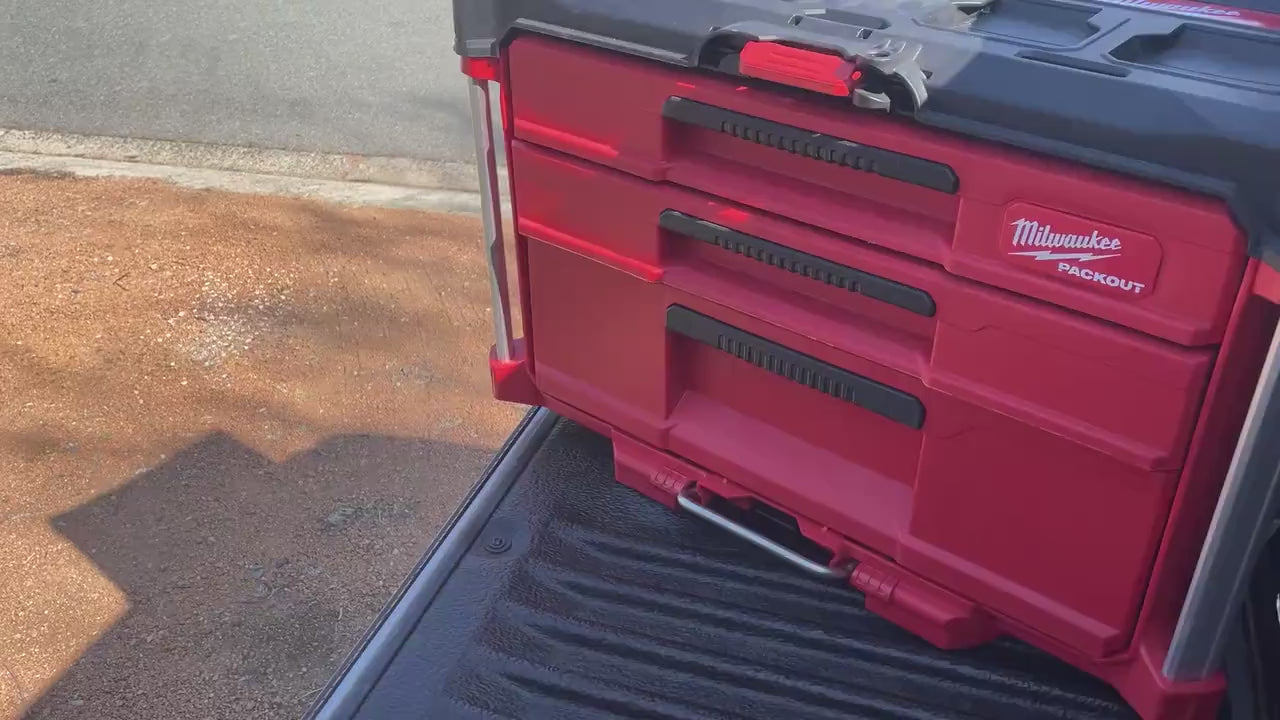 3D printed Milwaukee 3/8 ratcheting socket set holder for the 4 drawer Packout tool box (48-22-9408 & 48-22-9508)