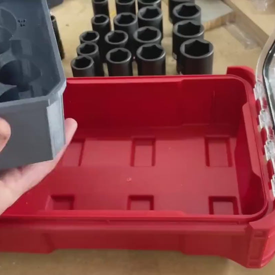 STL*** Milwaukee Packout Full size Deep Impact Socket storage bin 49-66-7015 **DOWNLOAD ONLY***
