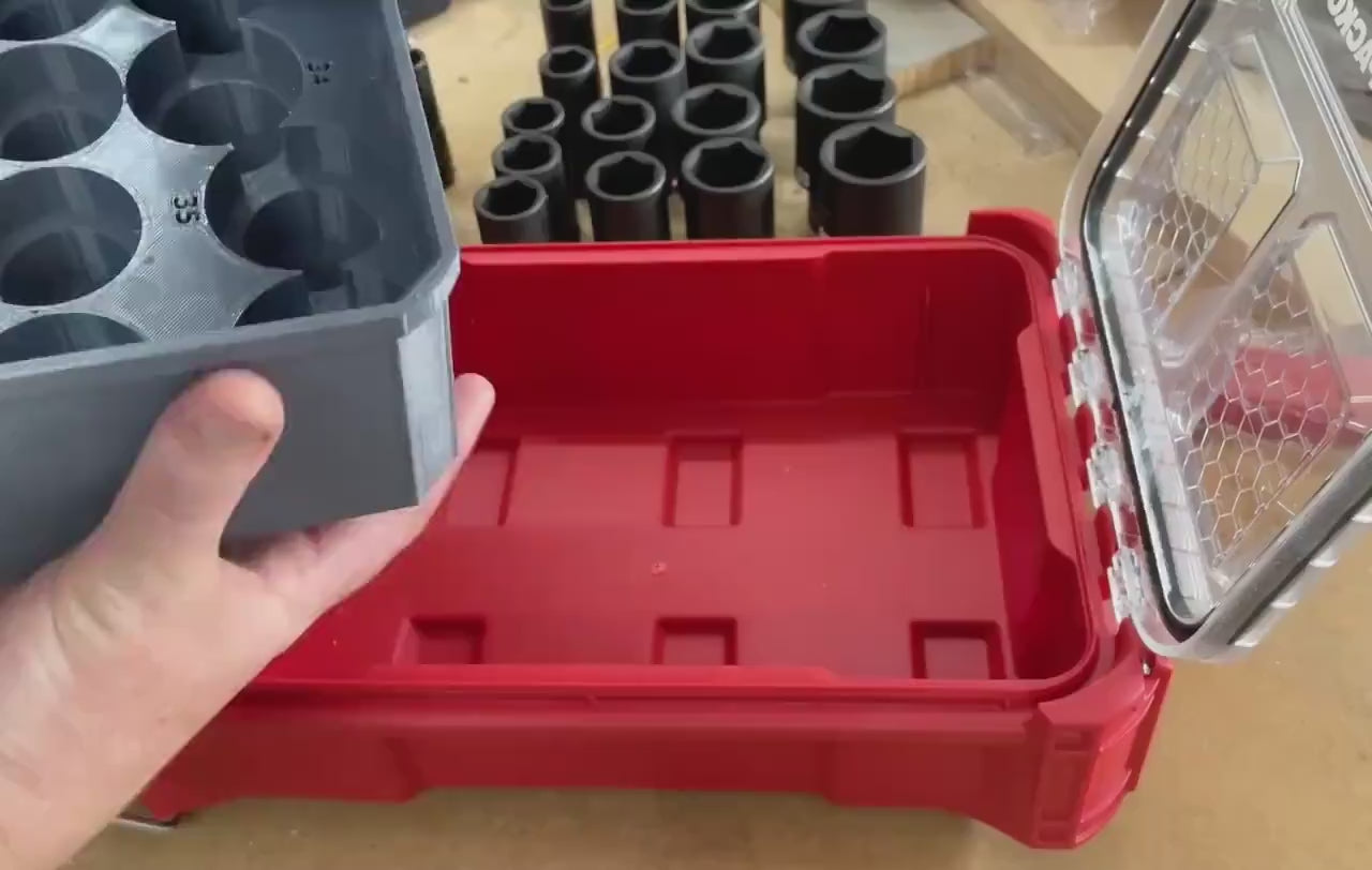 STL*** Milwaukee Packout Full size Deep Impact Socket storage bin 49-66-7015 **DOWNLOAD ONLY***