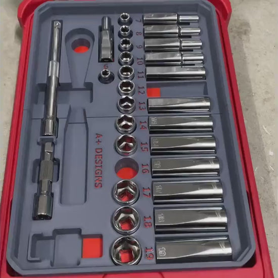 STL*** Packout insert for 3/8 Metric socket set for 48-22-9508 Milwaukee Packout*** STL ONLY